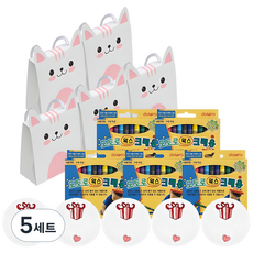 킨더맘 어린이집 생일선물 크레용 12색 5p 세트, 핑크,12색, 5세트
