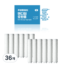 필터클래스 아이수 주방 핸디형 호환용 개별포장 필터, 36개, 녹물제거필터