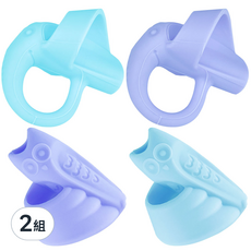 Wiseday 兒童鉛筆握筆器 大象2入 + 貓頭鷹2入 組, 2組, 藍色