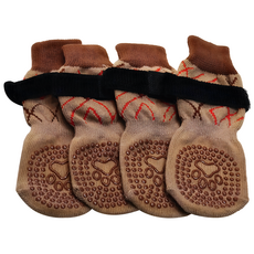 摩達客寵物 狗狗保護止滑襪, 咖啡色, 1組