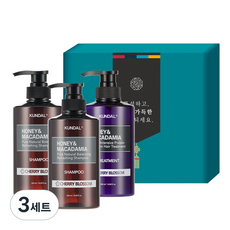 쿤달 헤어 3구 명절 선물세트 A 체리블라썸향, 3세트
