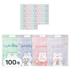 동아피엠에스 손잡이 지퍼백 동물친구들, 랜덤발송, 100개