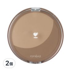rom&nd 勝過容顏修容粉 02 Walnut Grain 核桃粒 9.5g 台灣公司貨 雙色修容 塑造立體輪廓, 2個