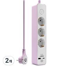 LUGBOX Type-C USB 延長線 3孔 KF-GS-03KUPD20-B-1.5, 3m, 紫粉色, 2個
