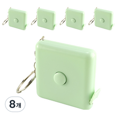 탑피아 자동 미니 사각형 소프트 줄자 녹색, 8개, 60cm