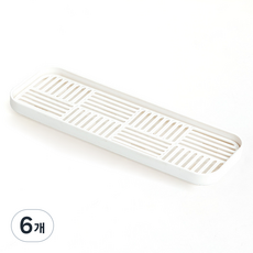 윤코 건조 식기 수납 물빠짐 받침대, 화이트, 6개, 1단
