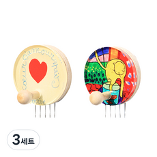 꼭꼬핀 아트 꼭꼬핀 부착형 2종 세트, 앙리마티스 하트, 고양이, 3세트