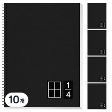 영아트 블랙 4분할 수학 연습장, 라인, 10개