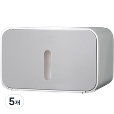 Market Plan 一鍵式免鑽孔衛生紙架盒, 灰色, 5個