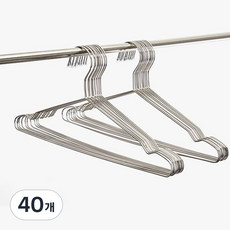 Saenghwalgongsik 堅固不鏽鋼衣架, 銀色, 40個