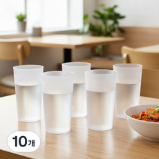 리빙메이트 국산 PC 안깨지는 물컵 450ml, 투명, 10개