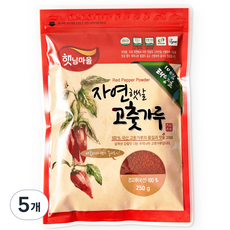 햇님마을 자연햇살 국산 태양초 고춧가루, 250g, 5개