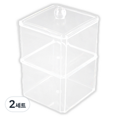 THE ZAKKA 壓克力2層正方形收納盒 Y253ZHSJ021, 2套