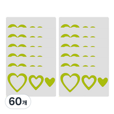 데이소이 다양한 모양 미끄럼 방지 스티커, 05 하트 그린, 60개