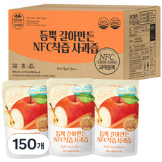 유기농마루 정품 듬뿍 갈아만든 NFC착즙 사과즙, 100ml, 150개