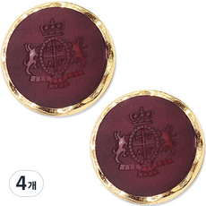동대문단추왕 톱니결합 단추 15mm, 와인G, 4개
