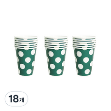 Partypia 圓點圖案綠色紙杯, 18個