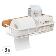 創意實木多功能紙巾架d款, 櫸木 + 白色, 3個