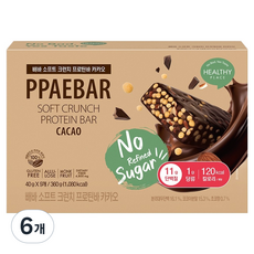 빼바 소프트 크런치 프로틴바 카카오 9p, 360g, 6개