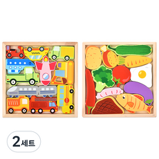 발란스 그림맞추기 퍼즐 교통 + 푸드 세트, 2세트