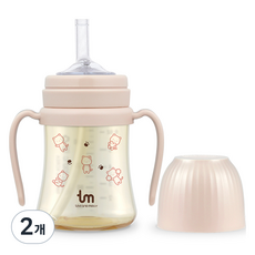 토비앤몰리 몰리 PPSU 빨대컵, 180ml, 2개, 몰리 핑크