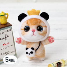 양모펠트 DIY 패키지, 5세트, 팬더고양이
