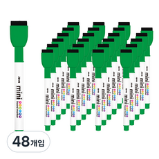 JAVAPEN 擦頭迷你細字白板筆, 綠色, 48個