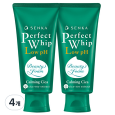 센카 퍼펙트 휩 로우 pH 카밍 시카 클렌징 폼, 100g, 4개