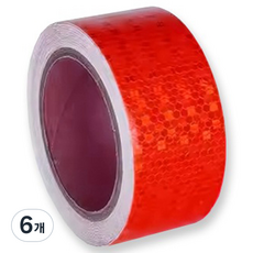 TIS 高亮度蜂巢反光膠帶, 紅色, 6個
