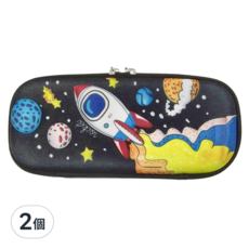 Timo 防潑水布面EVA硬殼 文具盒 225 x 100 x 50mm 110g, 火箭, 2個