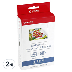 Canon 佳能 自拍照片洗印紙 貼紙用紙 KC-18IF, 2X3, 2個