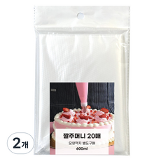퀸스리빙 짤주머니 600ml 20p, 투명, 2개