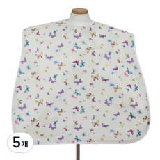 清潔制服防水成人圍兜魔術貼型, 黃色蝴蝶, 5個