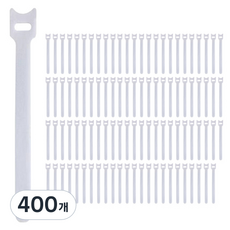 디오셀 깔끔 선정리 찍찍이 케이블타이, 400개, 화이트