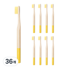 Trade Me 溫和竹製牙刷 彩色刷毛 黃色, 1入, 36個