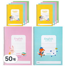 탐사 초등 영어 스프링 노트, 혼합색상, 50개