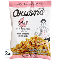 OKusno 香酥炸蝦頭 泰式炒河粉風味, 24g, 3包