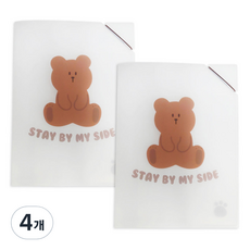 Rangcat Mall 舒適熊雙口袋文件夾, 混色, 4個