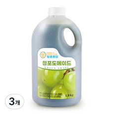 달콤퐁당 청포도 에이드 농축액, 3개, 1.9kg