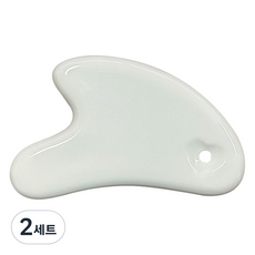 心形刮痧按摩器 + 收納袋套組, 2套, 白色