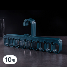 Makemine 防滑三合一衣架 背心襪子內衣夾架, 10個, 藍色