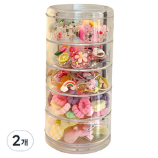 洛西特拉 旋轉髮帶髮夾收納盒 11.6 x 22.2 cm, 5層透明, 2個