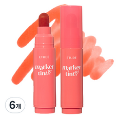 에뛰드 디어달링 마커 립틴트, 07 피치 애프리콧, 6개