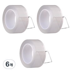 李炫透明膠凝膠雙面膠帶 3cm*5m*厚度 1mm, 6個, 透明