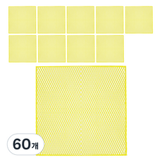 청소해결사 망사 수세미 옐로우, 60개, 1개입