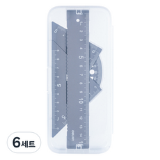 deLi 得力 金屬三角尺角度器 4種組, 6套, 深灰色