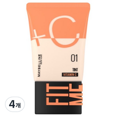 메이블린 핏미 스킨 틴트 30ml, 01 페어 핑크, 4개