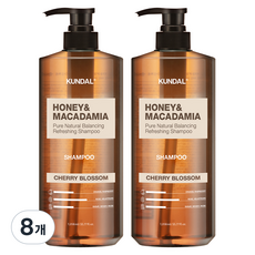 쿤달 허니 앤 마카다미아 샴푸 네이처 체리블라썸, 1.058L, 8개