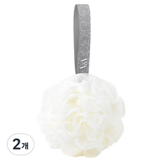 VnABeauty 低刺激柔軟型沐浴球, 2個, 1入, 象牙白