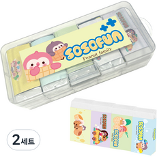 DADA Sosofun便當盒清潔橡皮擦 15入+多功能多用途盒 A組, 隨機出貨, 2組